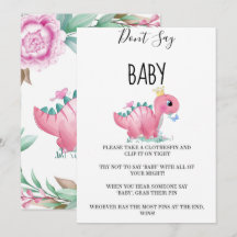 Princess Pink Dinosaur Peony Say Baby nicht