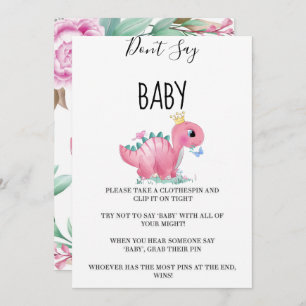 Princess Pink Dinosaur Peony Say Baby nicht