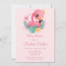 Princess Pink Flamingo Girl Babydusche
