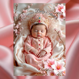 Princess Pink Girl Baby Dusche Blume Einladung