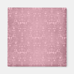 Princess Pink Girly Floral Damask Muster Magnet