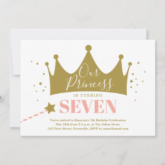 Princess Pink Kindergeburtstag Party Einladung