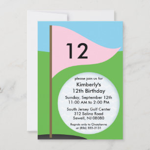 Princess Pink Let's Bogie Mini Golf Geburtstagspar Einladung