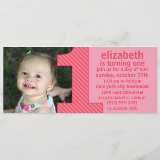 Princess Pink One is Fun Foto First Birthday Part Einladung