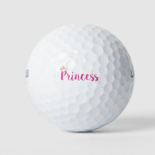 Princess Pink Script Schriftart Crown Golfball