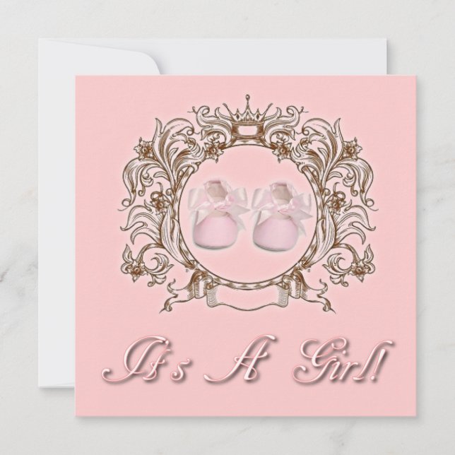 Princess Pink Shoes Girl Baby Dusche Einladung