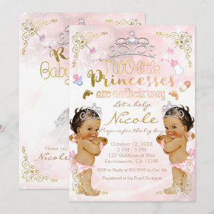 Princess Pink Sparkle Twin Girls Babydusche Einladung
