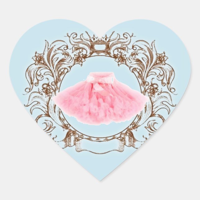 Princess Pink tutu Blue Birthday Party Aufkleber (Vorderseite)