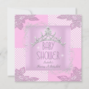 Princess Pink White Baby Shower Einladung