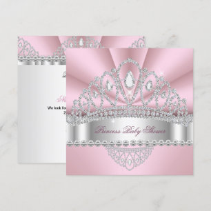 Princess Pink White Diamond Tiara Babydusche Einladung