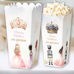 Princess Prince Crown Twins Royal Birthday Popcorn Geschenkschachtel