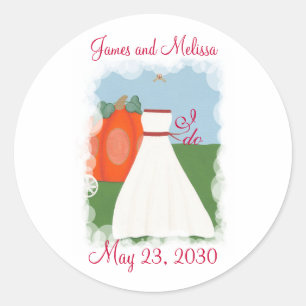 Princess Pumpkin Save the Date Hochzeitsaufkleber Runder Aufkleber