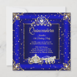 Princess Quinceanera Elite Royal Blue Einladung