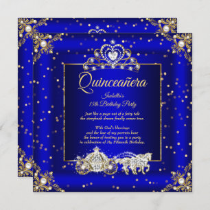 Princess Quinceanera Elite Royal Blue Einladung