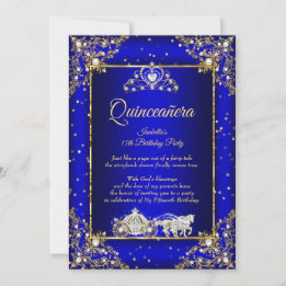 Princess Quinceanera Elite Royal Blue Einladung