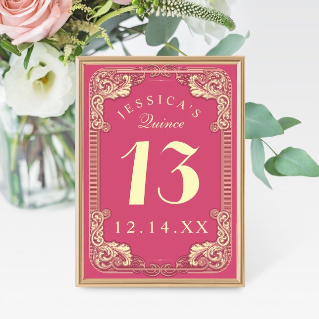 Princess Quinceanera Pink Tischnummer (Von Creator hochgeladen)