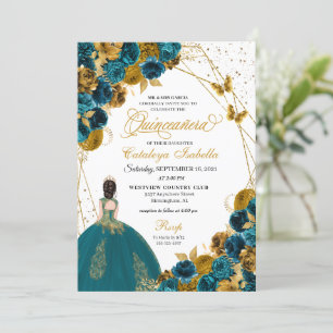 Princess Quinceanera, Prinzessin für aquamarine Sc Einladung