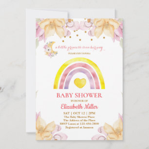 Princess Rainbow Baby Shower Einladung