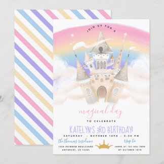 Princess Rainbow Birthday Einladung