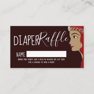 Princess Red Baby Showdiaper Raffle Ticket Begleitkarte