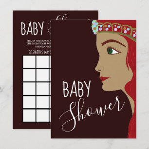 Princess Red Baby Shower Bingo Einladung