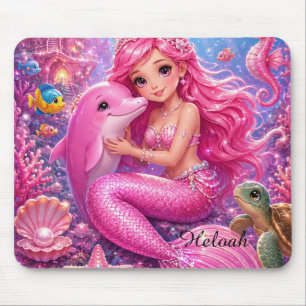 Princess Rosabella Magische Rosa Meerjungfrau-Maus Mousepad