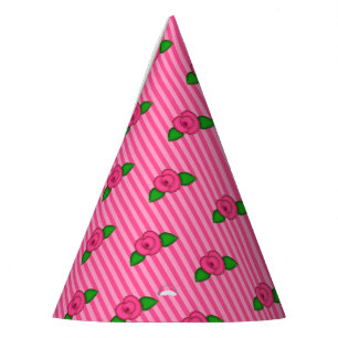 Princess Rosenknospe Stripes-3-PAPER PARTY HATS Partyhütchen