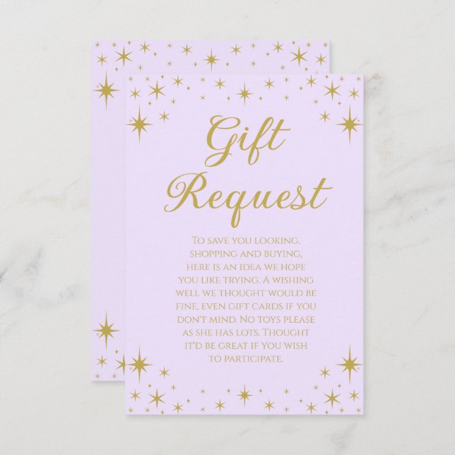 Princess Royal Birthday Gift Request Card Einladung (Vorne/Hinten)