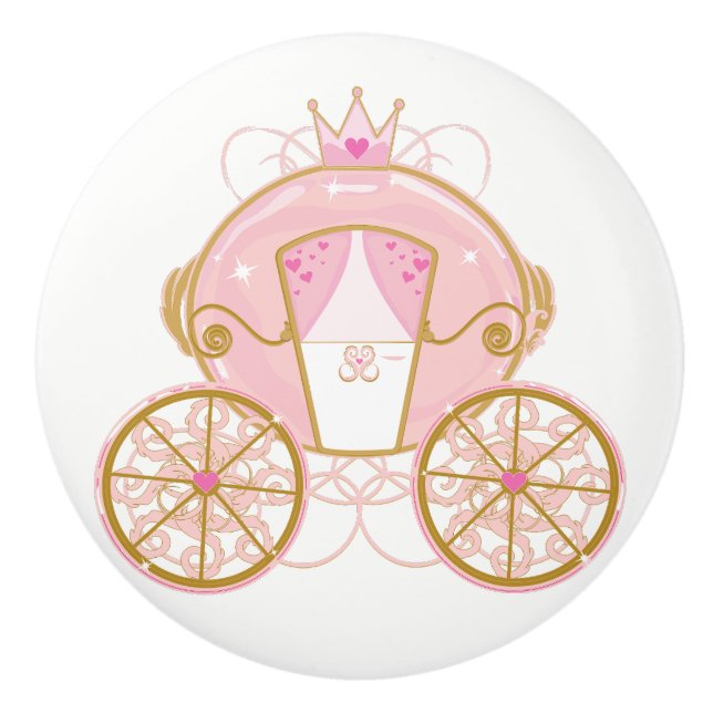 Princess Royal Carriage Pink & Gold Wall Street Ar Keramikknauf (Vorderseite)