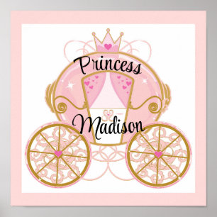 Princess Royal Carriage Pink & Gold Wall Street Ar Poster