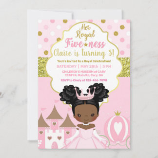 Princess royal fiveness girl birthday invite. einladung