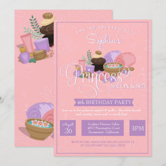 Princess Salon & Wellness-Center Geburtstagsparty Einladung