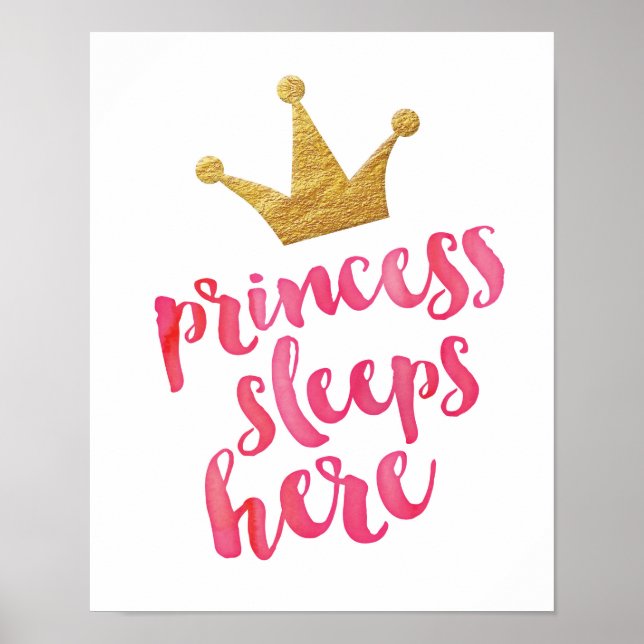 Princess schläft hier Kinder Plakatdruck Poster (Vorne)