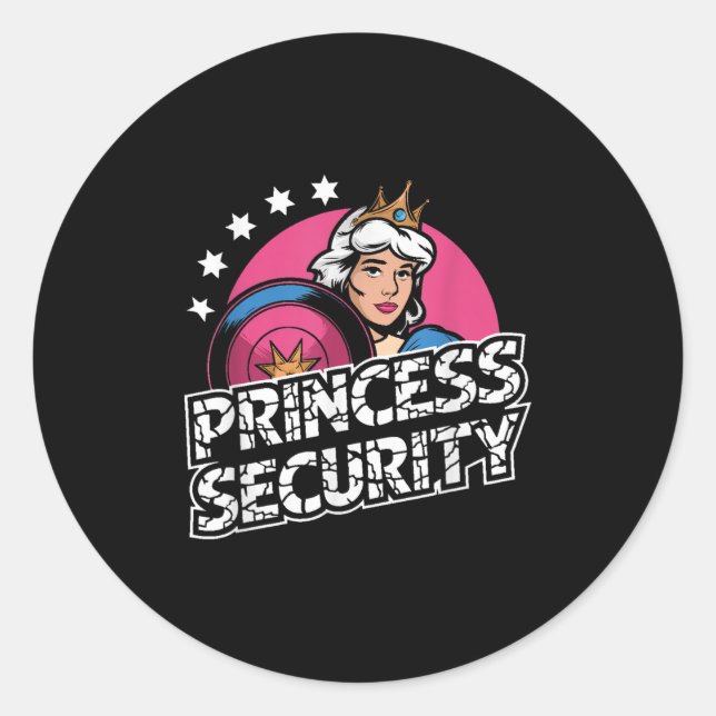 Princess Security Birthday Vater & Amp; Mama Boys  Runder Aufkleber (Vorderseite)