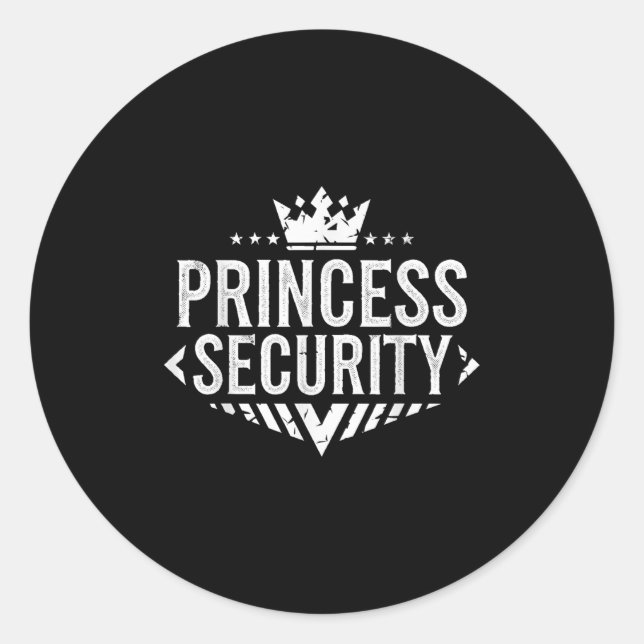 Princess Security Birthday Vater Mama Boys Brother Runder Aufkleber (Vorderseite)