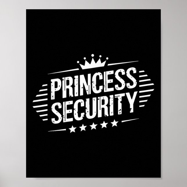 Princess Security Boys Brother Retro Birthday Vate Poster (Vorne)