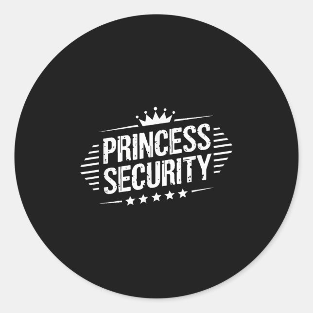 Princess Security Boys Brother Retro Birthday Vate Runder Aufkleber (Vorderseite)