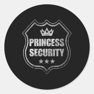 Princess Security Protection Geburtstagspartei Mat Runder Aufkleber