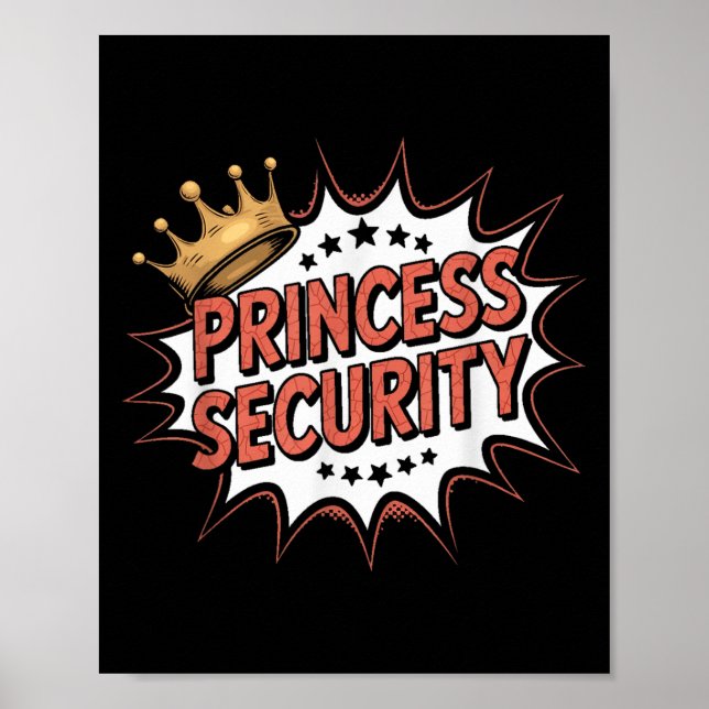 Princess Security Retro Birthday Vater & Amp; Mama Poster (Vorne)