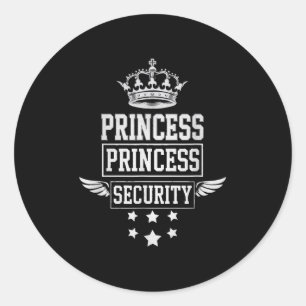 Princess Security Retro Birthday Vater Mama Boys B Runder Aufkleber