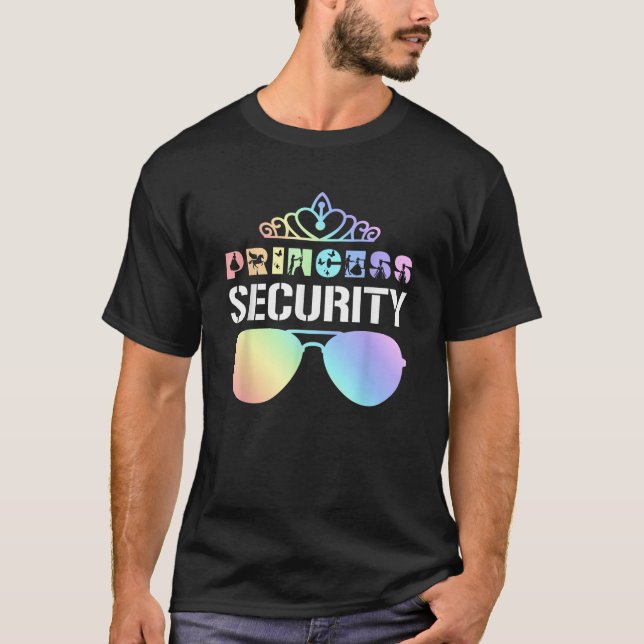 Princess Security Squad Crown Sunglasses Birthday  T-Shirt (Vorderseite)