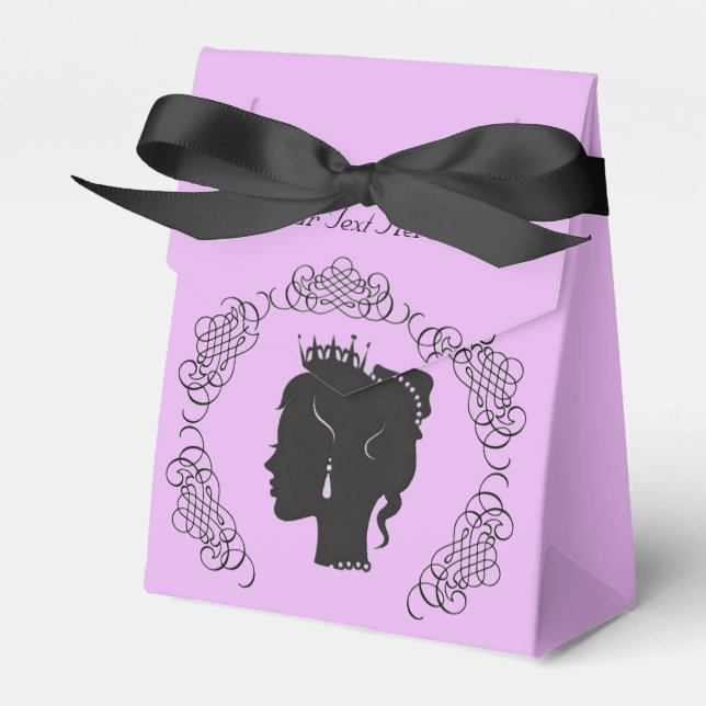 Princess Silhouette Personalisiert Pink Gefälligke Geschenkschachtel (Vorderseite)