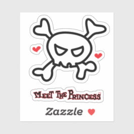 Princess Skull&Cross Bones Aufkleber