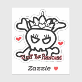 Princess Skull&Cross Bones w. tiara Aufkleber