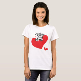 Princess Skull mit großem Herzen T-Shirt