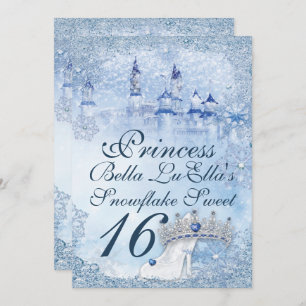 Princess Snowflake Sweet 16 Mis Quince Einladung