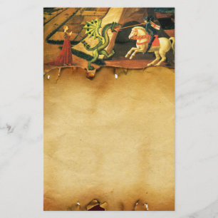 PRINCESS ST.GEORGE AND DRAGON, Brown Parchment Briefpapier