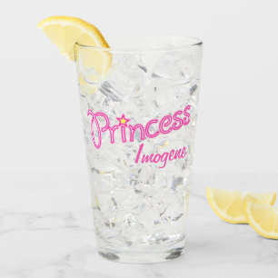 Princess star individuelle Name rosa Glas