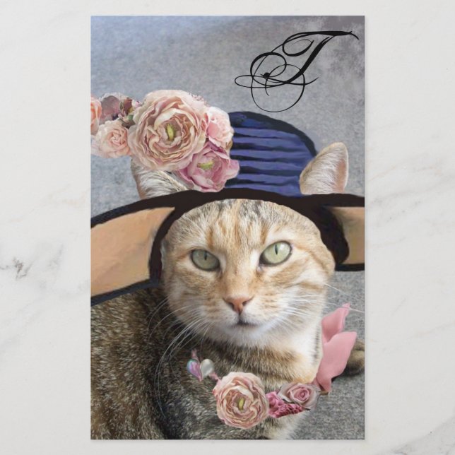 PRINCESS-STATUS/ELEGANTE KATZE,GROSSE DIVA-HAT UND BRIEFPAPIER (Vorderseite)