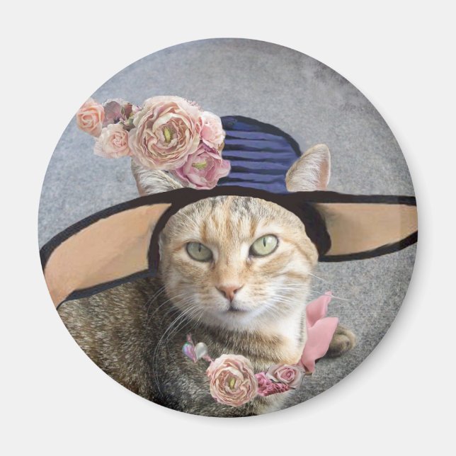 PRINCESS-STATUS/ELEGANTE KATZE,GROSSE DIVA-HAT UND MAGNET (Vorne)